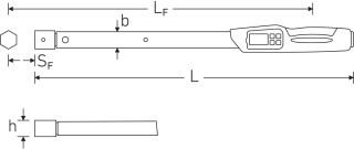 Service/series 10-100 Nm MANOSKOP® 730DR/10 - torque wrenches with holder for insert tools 9x12 mm and ratchet head 1/2"