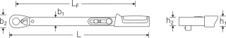 Standard MANOSKOP® torque wrench 721QR Quick/15 with range 30-150 N·m with pernamently installed QuickRelease Ratchet