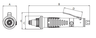 Wkrętak pneumatyczny (prosty) 0,4 - 4,5Nm uruchamiany mechanizmem ''Push to Start'' z serii DSE L - Straight