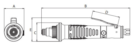 Wkrętak pneumatyczny (prosty) 0,4 - 4,5Nm uruchamiany mechanizmem ''Push to Start'' z serii DSE L - Straight Wkrętak pneumatyczny (prosty) 0,4 - 4,5Nm uruchamiany mechanizmem ''Push to Start'' z serii DSE L - Straight