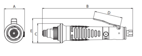 Wkrętak pneumatyczny (prosty) 3,5 - 8Nm z mechanizmem ''Push to Start'' z serii DSE I - Straight Wkrętak pneumatyczny (prosty) 3,5 - 8Nm z mechanizmem ''Push to Start'' z serii DSE I - Straight
