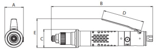 Wkrętak pneumatyczny (prosty) 3,5 - 9,5Nm uruchamiany dźwignią z serii DSE I - Straight