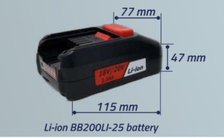 Bateria Li-ion 2.5 Ah BB 200LI-25