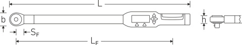 Elektroniczny kątowy klucz dynamometryczny 20-400 Nm SENSOTORK® 713R/40 z pomiarem kąta i odłączaną grzechotką Elektroniczny kątowy klucz dynamometryczny 20-400 Nm SENSOTORK® 713R/40 z pomiarem kąta i odłączaną grzechotką