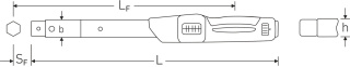 Klucz dynamometryczny 10-50 Nm MANOSKOP® 730N/5-3/8" - z grzechotką 3/8"