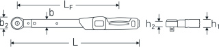 Klucz dynamometryczny 10-50 Nm MANOSKOP® 730NR/5 FK z pernamentnie zainstalowaną grzechotką drobnozębną 3/8"