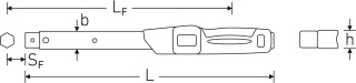 Klucz dynamometryczny 20-100 N·m MANOSKOP® 730 Fix/10 - z grzechotką 1/2" i uchwytem na narzędzia wtykowe