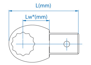 Końcówka wtykowa oczkowa 9x12 mm, 15mm - King Tony - 34502115M