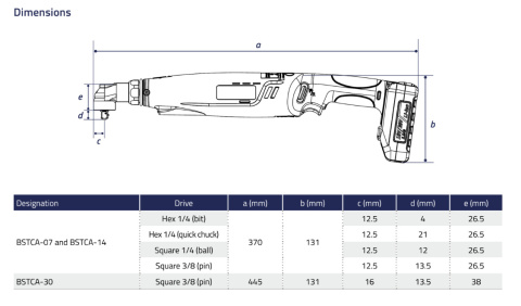 Narzędzie akumulatorowe kątowe 5 - 18Nm, BSTA-16 HD 1/4'' Narzędzie akumulatorowe kątowe 5 - 18Nm, BSTA-16 HD 1/4''