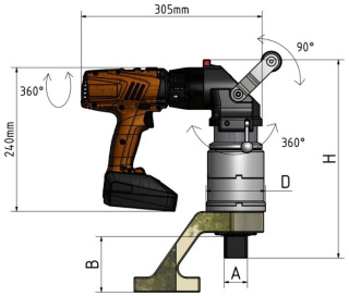 Zakrętarka akumulatorowa (kątowa) 100-2200Nm z serii TQWS- 220
